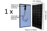 100 Watt Solar Panel Kit: 100W Solar Panel + 20A LCD Display PWM Charge Controller + MC4 Connectors + Mounting Z Brackets for 12V Battery off grid, RV, Boat