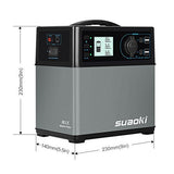 Suaoki 400Wh/120,000mAh Portable Solar Generator Lithium ion Power Source Power Supply with Quiet 300W DC/AC Inverter, 12V Car, DC/AC/USB Outputs, Charged by Solar Panel/AC Outlet/Cars
