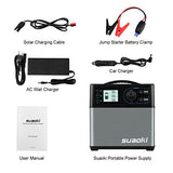 Suaoki 400Wh/120,000mAh Portable Solar Generator Lithium ion Power Source Power Supply with Quiet 300W DC/AC Inverter, 12V Car, DC/AC/USB Outputs, Charged by Solar Panel/AC Outlet/Cars