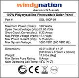 200 Watt 12V or 24V Solar Panel Kit w/ Adjustable Solar Mount Rack and LCD Charge Controller RV, Cabin, Off-Grid Battery