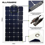 100 Watt 18V 12V Bendable SunPower Solar Panel Charger Water/ Shock/ Dust Resistant Solar Charger for RV, Boat, Cabin, Tent, Car, Trailer, or Any Other Irregular Surface