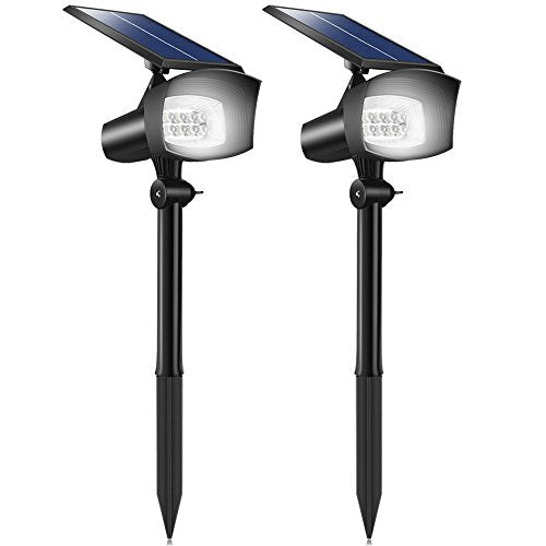 TomCare Solar Lights, Upgraded 2-in-1 Waterproof Wireless 8 LED Solar Spotlight Dark Sensing Auto On/Off Solar Landscape light Adjustable Wall Light Security Lighting for Patio Yard Garden Pathway (2)