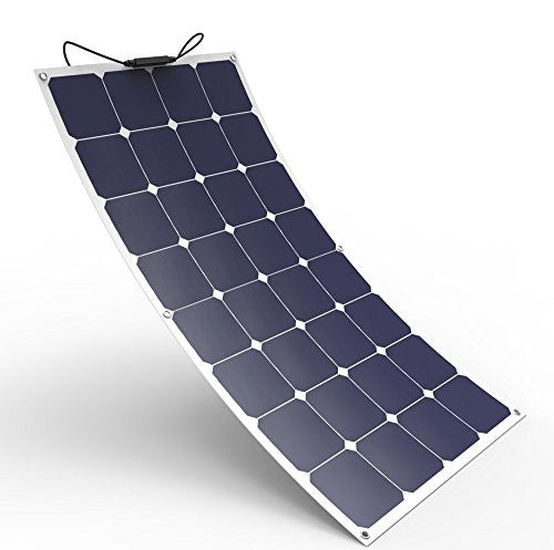 100 Watt 18V 12V Bendable SunPower Solar Panel Charger Water/ Shock/ Dust Resistant Solar Charger for RV, Boat, Cabin, Tent, Car, Trailer, or Any Other Irregular Surface