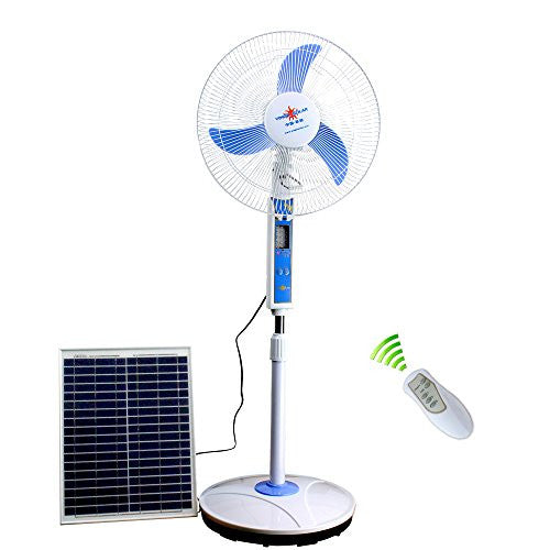 COWIN Solar Fan 1516B with Remote Control and LED Light and Solar Panel