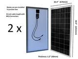 200 Watt (2pcs 100 Watt) Solar Panel Kit with 1500W VertaMax Power Inverter for RV, Boat, Off-Grid 12 Volt Battery Systems
