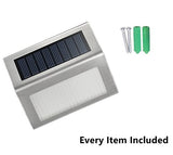 [Pack of 8] HowFine Outdoor Stainless Steel LED Solar Step Light Wireless Super Bright Modern White Lamp for Deck, Staircase, Walkway, Patio, Garden, Yard, Patio