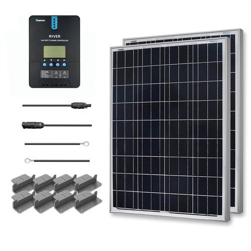 200 Watt 12 Volt Polycrystalline Solar Starter Kit with 40A Rover MPPT Charge Controller