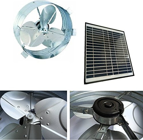 Brightwatts Galvanized Steel Rust Prevention and High Efficiency Blades Solar Gable Attic Fan, Brushless DC Motor