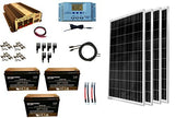 400 Watt (4pcs 100W) Solar Panel Kit + 1500 Watt VertaMax Power Inverter + AGM Battery Bank for RV, Boat, Cabin, Off-Grid 12 Volt Battery System