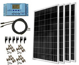 400 Watt Solar Kit: 4pcs 100 Watt Solar Panels + 30A P30L LCD PWM Charge Controller + Mounting Hardware + 40ft Cable + MC4 Connectors. RV's, Boats, Cabins, Camping Off-Grid