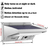 Solar Lights Outdoor Motion Sensor, iThird 21 LED 330LM Solar Powered Security Lights for Yard Patio Garage Waterproof 3 Modes Super Bright(Warm White)