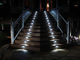 Hoont Pack of 4 - Outdoor Stainless Steel LED Solar Step Light; Illuminates Stairs, Deck, Patio, Etc