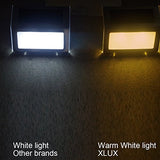 [Warm Light] Solar Lights for steps decks pathway yard stairs fences, LED lamp, outdoor waterproof, 6 Pack