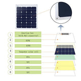 50W Flexible Solar Panel, Thin Lightweight Solar Charger on RV Boat Cabin Tent Caravan w MC4 Connector & ETFE For 12V Battery