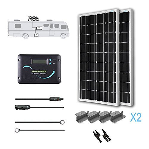 200 Watts 12 Volts Monocrystalline Solar RV Kit with Adventurer