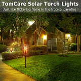 TomCare Solar Lights, Waterproof Flickering Flames Torches Lights Outdoor Solar Spotlights Landscape Decoration Lighting Dusk to Dawn Auto On/Off Security Torch Light for Patio Deck Driveway (4)